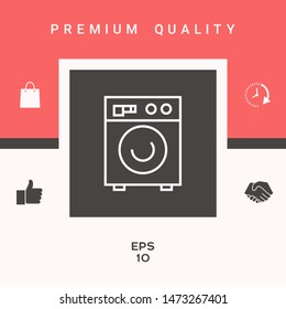 Washing machine linear icon. Graphic elements for your design