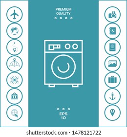 Washing machine linear icon. Graphic elements for your design