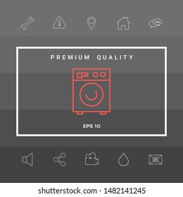 Washing machine linear icon. Graphic elements for your design
