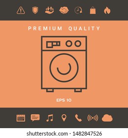Washing machine linear icon. Graphic elements for your design