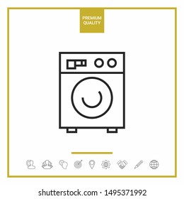 Washing machine linear icon. Graphic elements for your design