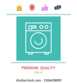 Washing machine linear icon. Graphic elements for your design