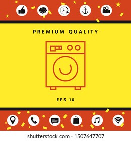 Washing machine linear icon. Graphic elements for your design