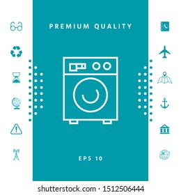 Washing machine linear icon. Graphic elements for your design