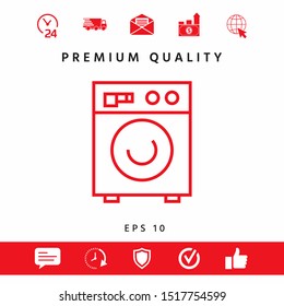Washing machine linear icon. Graphic elements for your design
