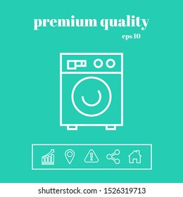 Washing machine linear icon. Graphic elements for your design