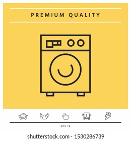 Washing machine linear icon. Graphic elements for your design