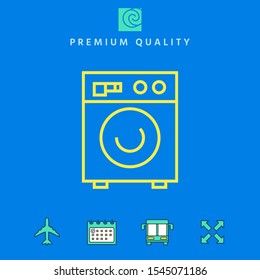 Washing machine linear icon. Graphic elements for your design