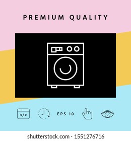 Washing machine linear icon. Graphic elements for your design
