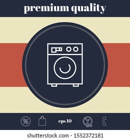 Washing machine linear icon. Graphic elements for your design