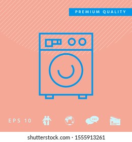 Washing machine linear icon. Graphic elements for your design