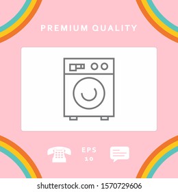 Washing machine linear icon. Graphic elements for your design