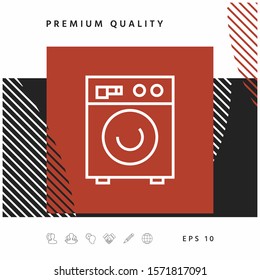 Washing machine linear icon. Graphic elements for your design