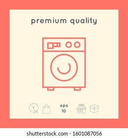 Washing machine linear icon. Graphic elements for your design