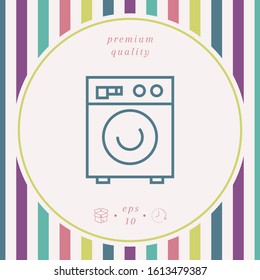 Washing machine linear icon. Graphic elements for your design