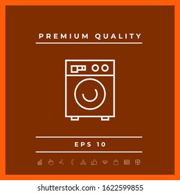 Washing machine linear icon. Graphic elements for your design