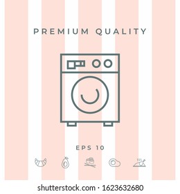 Washing machine linear icon. Graphic elements for your design