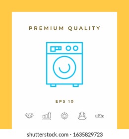 Washing machine linear icon. Graphic elements for your design