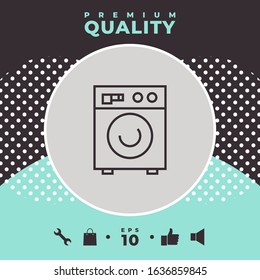 Washing machine linear icon. Graphic elements for your design