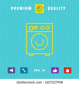 Washing machine linear icon. Graphic elements for your design