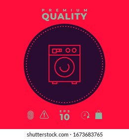 Washing machine linear icon. Graphic elements for your design