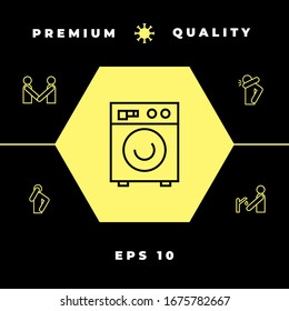Washing machine linear icon. Graphic elements for your design