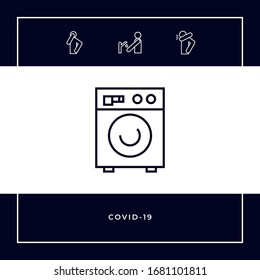 Icono lineal de lavadora. Elementos gráficos para el diseño