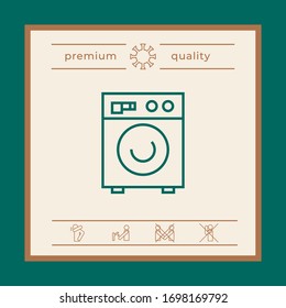 Washing machine linear icon. Graphic elements for your design
