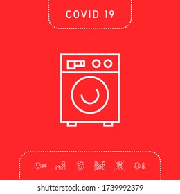 Washing machine linear icon. Graphic elements for your design