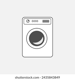 washing machine linear on white background