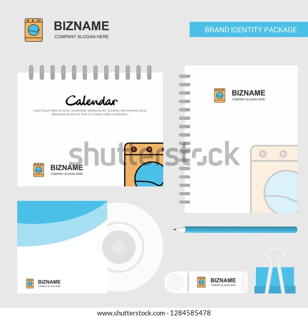 Washing machine\
 Logo, Calendar Template, CD Cover, Diary and USB Brand Stationary\
Package Design Vector\
Template