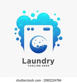 Washing machine logo design illustration