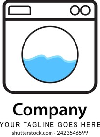 Washing machine logo design. Laundry logo design for laundry business.