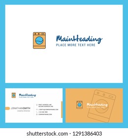 Washing machine  Logo design with Tagline and Front and Back Busienss Card Template. Vector Creative Design