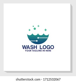 washing machine logo design template, laundry logo template, cleaning logo inspiration