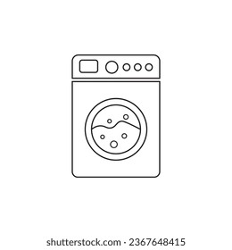 diseño del logotipo de la lavadora
icono trazo editable, signo, símbolo botón de línea de contorno aislado en blanco