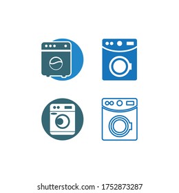 washing machine logo illustration template design
