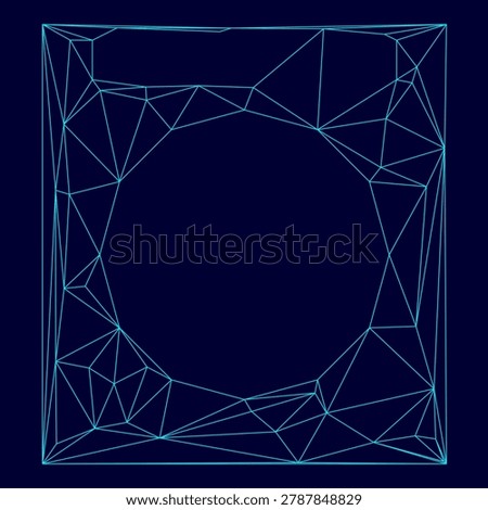 Washing machine low poly triangulation triangulated polygonal electric cyan blue vibrant aqua neon color vector illustration image outline contour line style