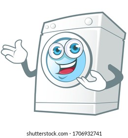 Washing machine mascot cartoon in vector
