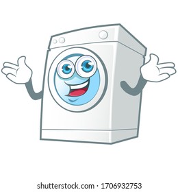 Washing machine mascot cartoon in vector