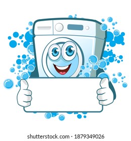 washing machine mascot cartoon in vector
