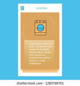 Washing machine  mobile vertical banner design design. Vector