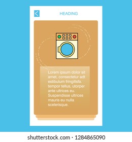 Washing machine mobile vertical banner design design. Vector