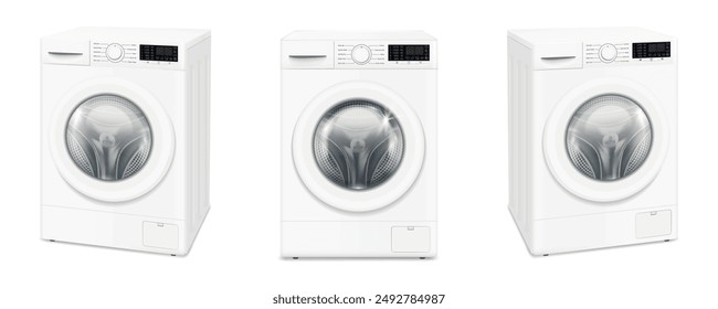 Washing machine mock 
up isolated on white background