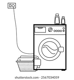 , washing machine, modern, electrical, water, domestic, clothes, background, simple, icon, symbol, broken, flat, service twin, graphic, design, top, load, object, illustration, household, machine