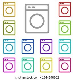 Washing machine multi color icon. Simple thin line, outline vector of laundry icons for ui and ux, website or mobile application