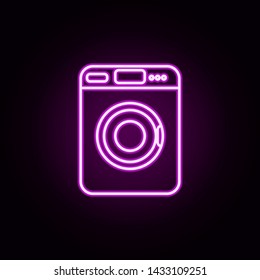 washing machine neon icon. Elements of home things set. Simple icon for websites, web design, mobile app, info graphics