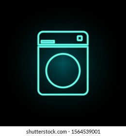 Washing machine neon icon. Simple thin line, outline vector of web icons for ui and ux, website or mobile application