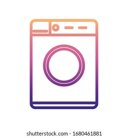 Waschmaschinensymbol. Einfache dünne Linie, Vektorillustration der Symbole von Einheiten für ui und ux, Website oder mobile Anwendungen