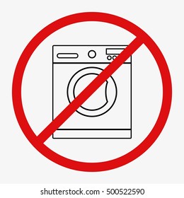 Washing machine on isolated background. Flat vector illustration